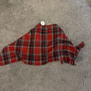 Classic Red Plaid Women's Poncho